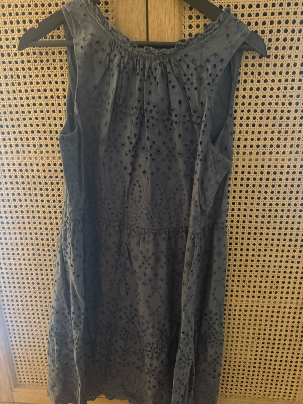 Sleeveless Eyelet Sundress in Charcoal Gray